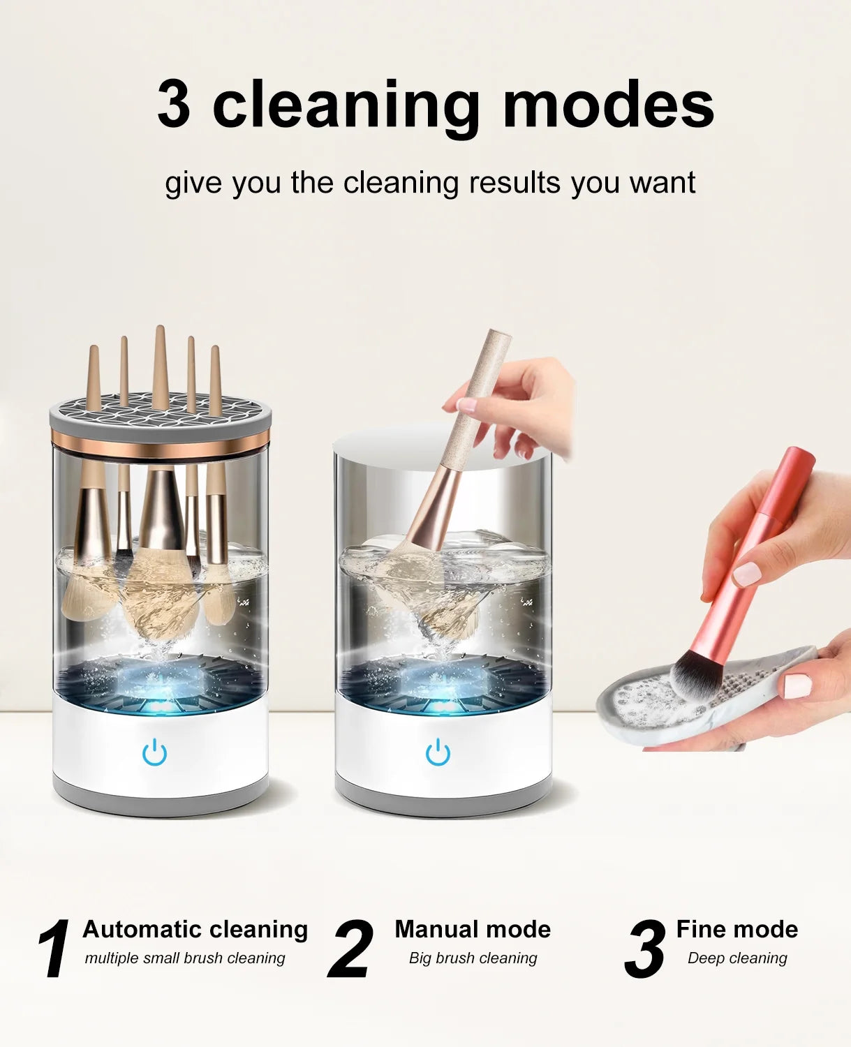 Makeup Brush Cleaner, Automatic Spinning Makeup Brush Cleaner Fit for All Size Makeup Brush