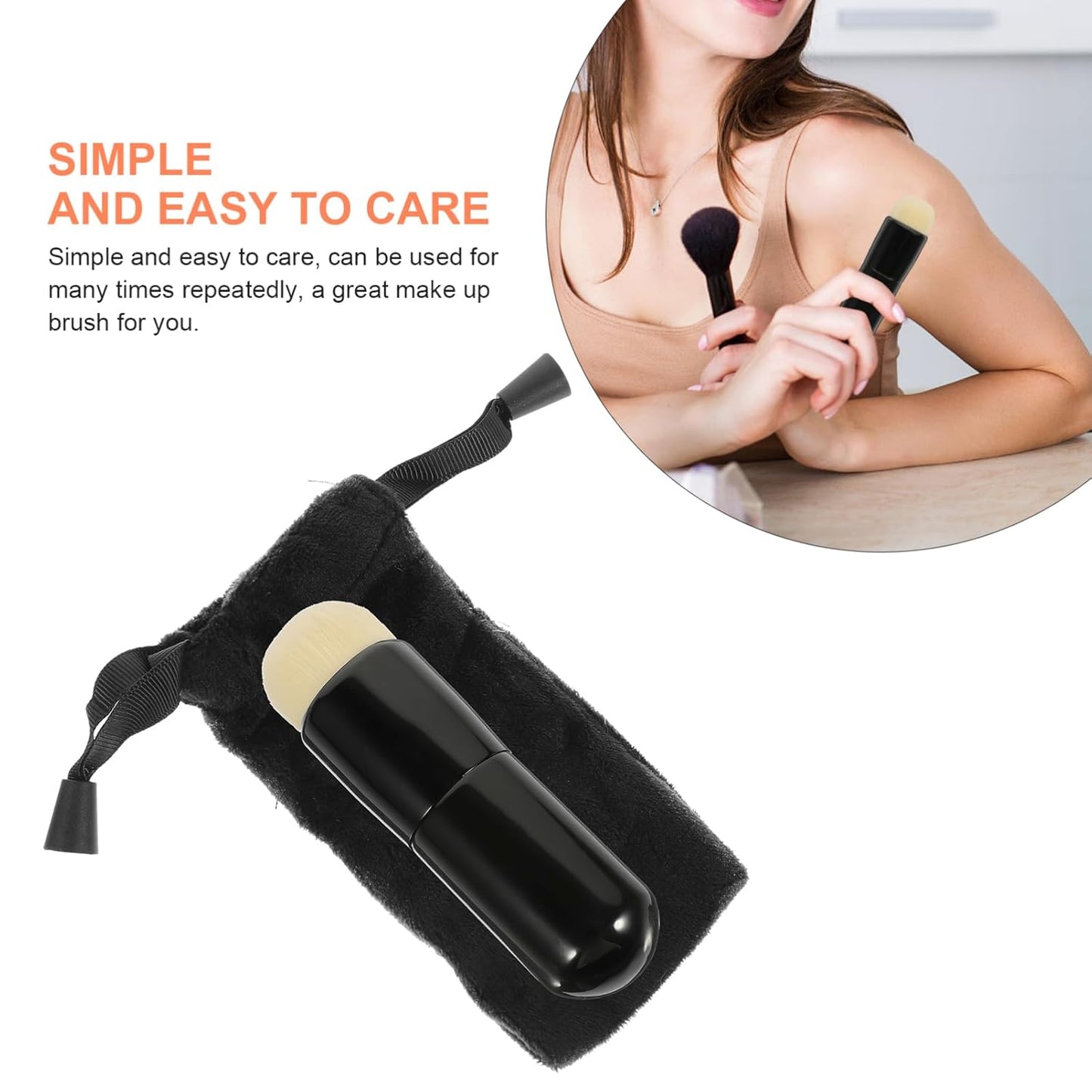 Makeup Supplies Travel Makeup Brush Powder Brush for Loose Powder Makeup Brush Travel Foundation Applicator Cosmetic Applicator Makeup Tools Make up Brush Cosmetic Tools Flannel