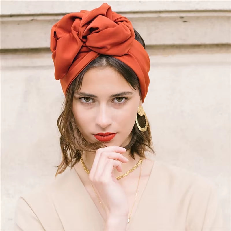 French Vintage Turban Hat Fashion Female Bandana Headband Women'S Hair Cover Cap Ladies Head Wraps Muslim Headscarf Bonnet