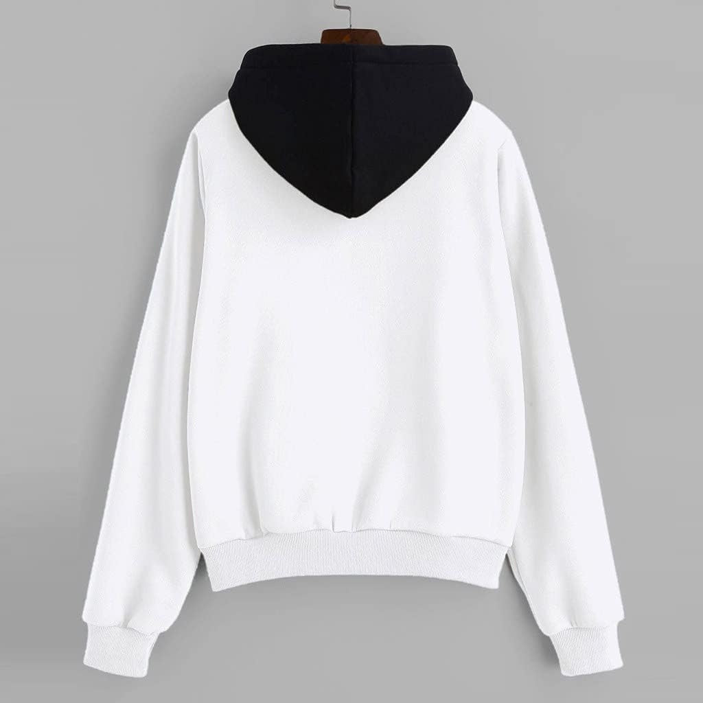 Teen Girls Sweatshirt Cute Print Pullovers Hooded Long Sleeve Tops Autumn Sport Blouse Pocket Hoodies