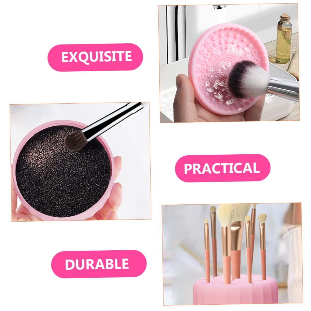 2Pcs Makeup Brush Cleaning Box Silicone Makeup Tool Cleaner Electric Makeup Brush Cleaner Makeup Sponge Makeup Accessories Makeup Cleaner Makeup Pad Make Up