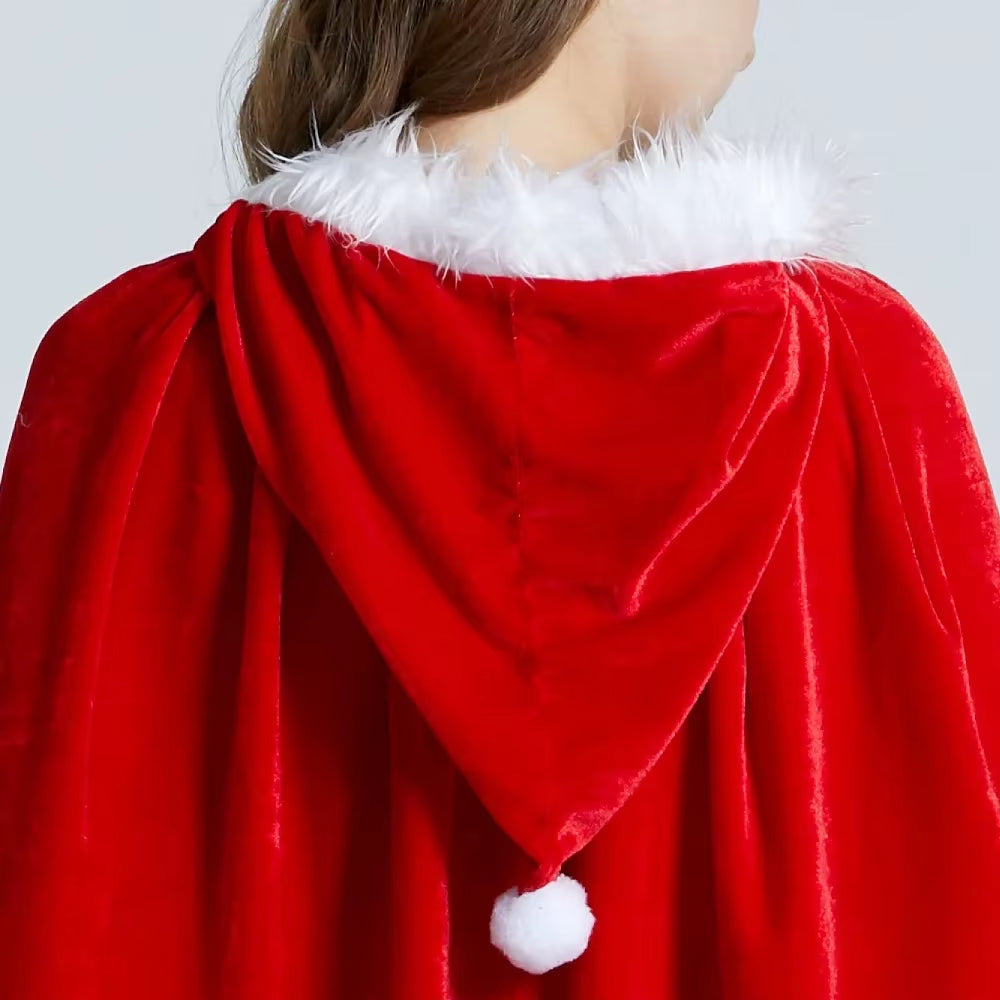 New Christmas Performance Costumes Rave Party Christmas Shawl Cape Winter Christmas Cosplay Costumes Father Christmas Cape