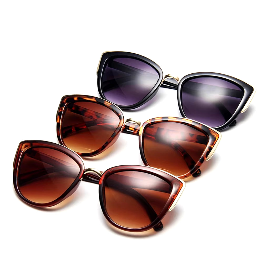 Female Retro Cat Eye Sunglasses Ultraviolet-Proof Leopard Print Sun Glasses Women Vintage Gradient Glasses Plastic Frame Eyewear