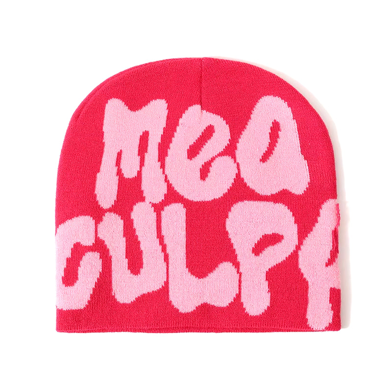 2023 New Designer Y2K Meaculpa Knitted Beanie Chapeau Femme Fashion Streetwear Mea Culpa Beanies for Women Men Winter Bonnets