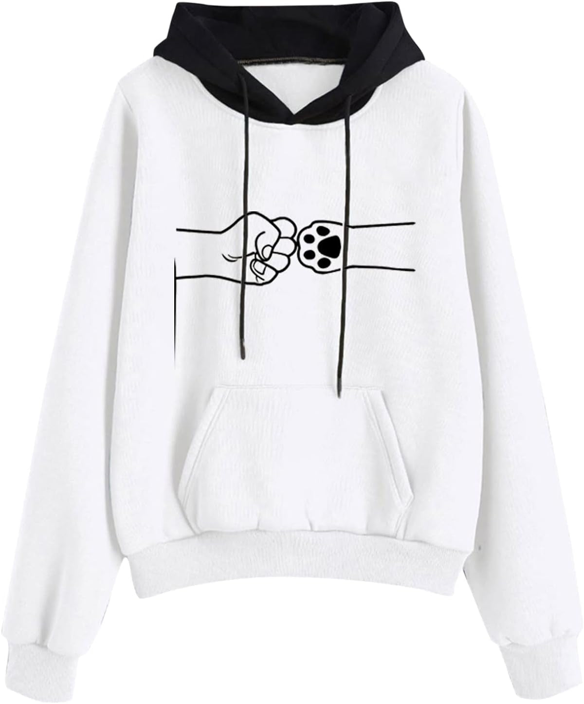 Teen Girls Sweatshirt Cute Print Pullovers Hooded Long Sleeve Tops Autumn Sport Blouse Pocket Hoodies