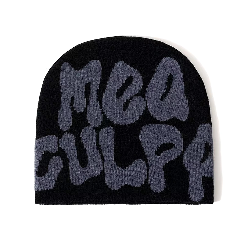 2023 New Designer Y2K Meaculpa Knitted Beanie Chapeau Femme Fashion Streetwear Mea Culpa Beanies for Women Men Winter Bonnets