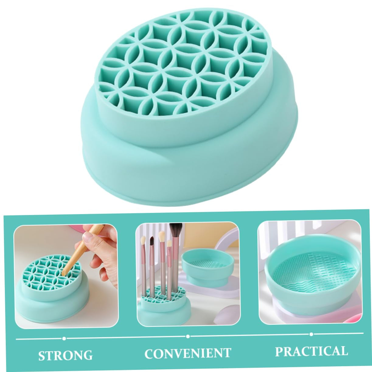 Makeup Brush Drying Stand Makeup Brush Scrubber Makeup Brush Cleaner Makeup Brush Drying Mat Makeup Brush Holder Cleaner Bowl for Makeup Tools Brush Drying Holder Green