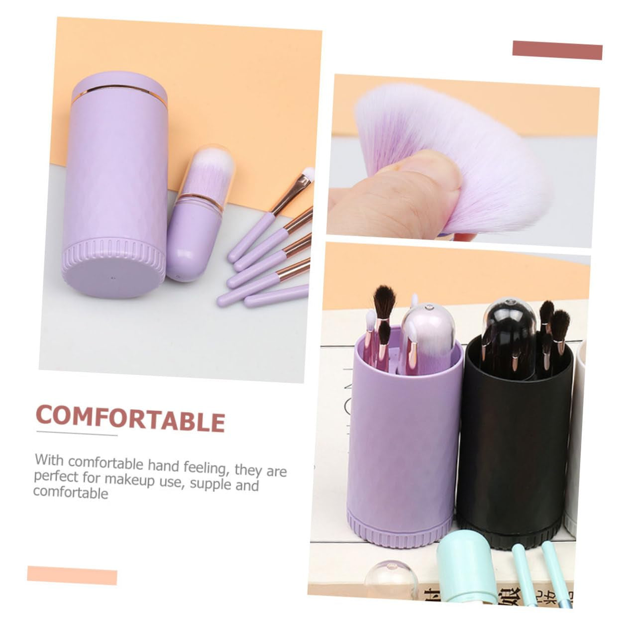 1 Set Makeup Brush Set Supple Makeup Brush Loose Powder Brushes Travel Makeup Cosmetics Supply Mini Makeup Blush Brush Face Beauty Tools Girl Makeup Brush Women Makeup Wool Violet