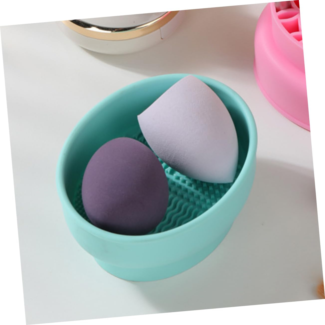 Makeup Brush Drying Stand Makeup Brush Scrubber Makeup Brush Cleaner Makeup Brush Drying Mat Makeup Brush Holder Cleaner Bowl for Makeup Tools Brush Drying Holder Green