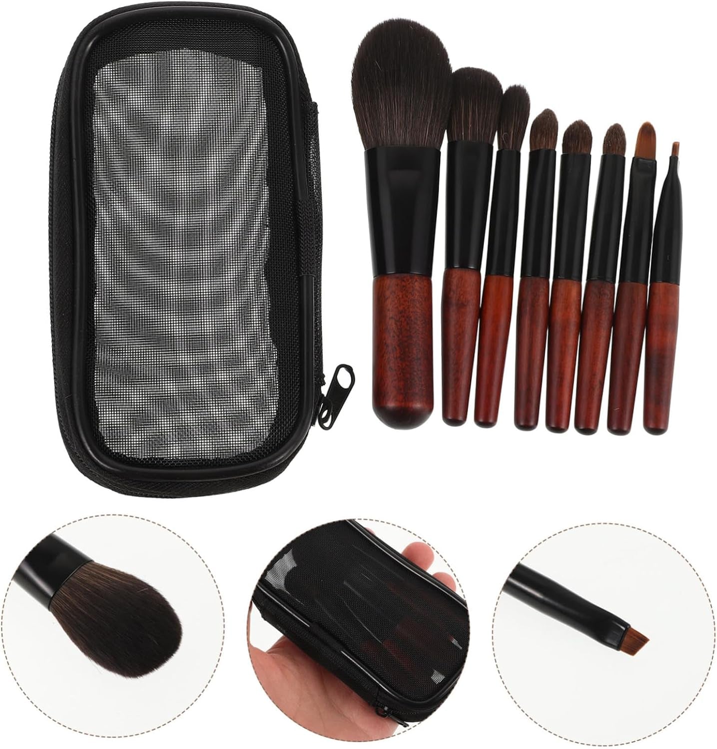 1 Set Set Portable Makeup Kit Eyeshadow Makeup Brush for Women Supple Makeup Brush Makeup Supplies Eye Makeup Brush for Makeup Cosmetics Makeup Brush Kit Makeup Tools Wooden Coffee