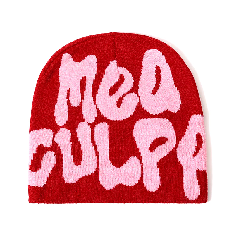 2023 New Designer Y2K Meaculpa Knitted Beanie Chapeau Femme Fashion Streetwear Mea Culpa Beanies for Women Men Winter Bonnets