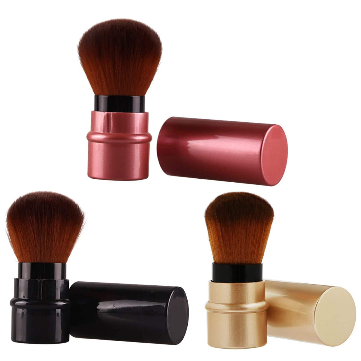 3Pcs Foundation Brush Retractable for Makeup Foundation Makeup Brush Makeup Supplies Liquid Makeup Bronzer Makeup Soft Makeup Tool Foundation Applicator Corrugated Silk Nylon Wool