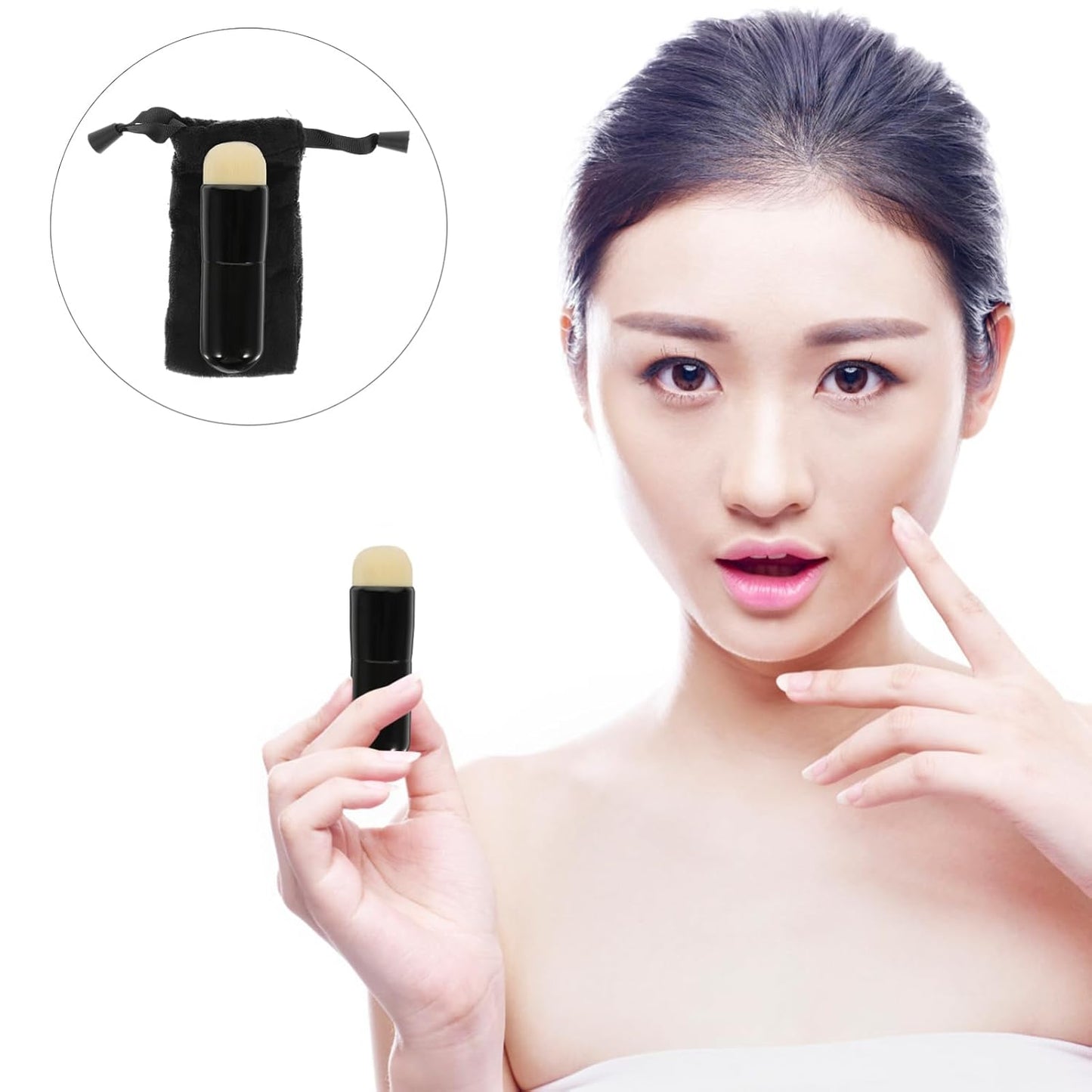 Makeup Supplies Travel Makeup Brush Powder Brush for Loose Powder Makeup Brush Travel Foundation Applicator Cosmetic Applicator Makeup Tools Make up Brush Cosmetic Tools Flannel