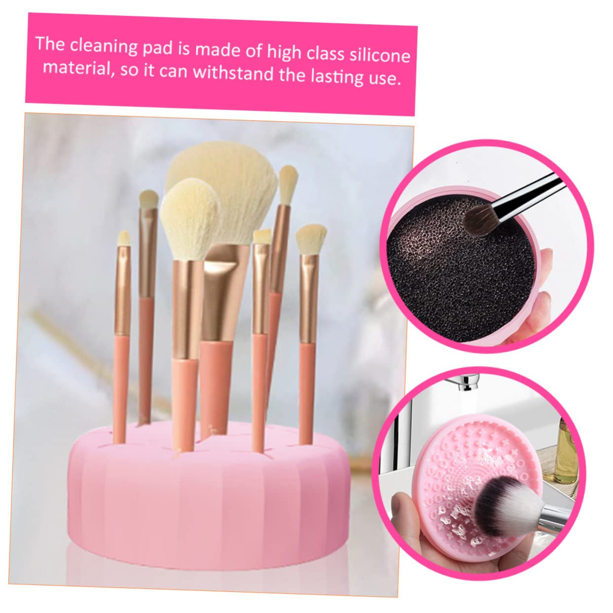 2Pcs Makeup Brush Cleaning Box Silicone Makeup Tool Cleaner Electric Makeup Brush Cleaner Makeup Sponge Makeup Accessories Makeup Cleaner Makeup Pad Make Up