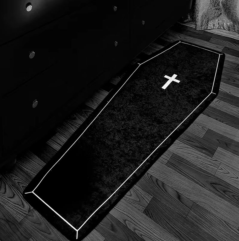 Gothic Style Rugs for Bedroom Bloody Mary Coffin Rug Halloween Living Room Decoration Atmosphere Carpet Thick Non-Slip Door Mat