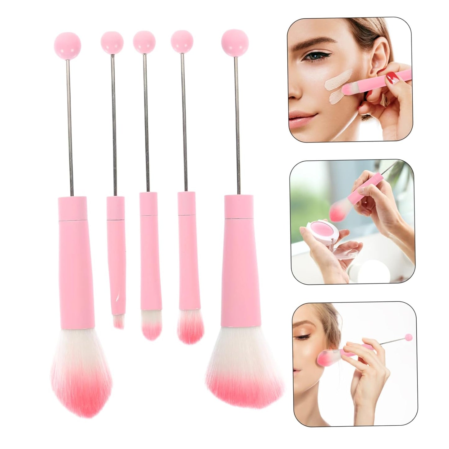 5 Pcs Metal Handle Makeup Makeup for Women Foundation Make up Brushes Face Makeup Paint Makeup Brushes Face Beauty Tools Brushes for Make up Cosmetics