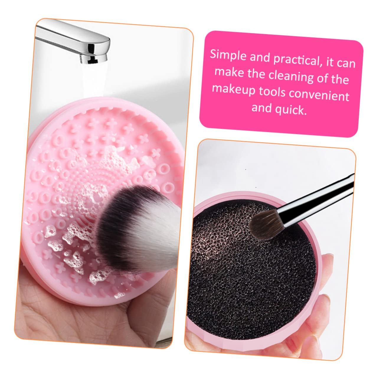 2Pcs Makeup Brush Cleaning Box Silicone Makeup Tool Cleaner Electric Makeup Brush Cleaner Makeup Sponge Makeup Accessories Makeup Cleaner Makeup Pad Make Up