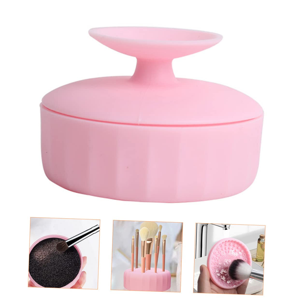 2Pcs Makeup Brush Cleaning Box Silicone Makeup Tool Cleaner Electric Makeup Brush Cleaner Makeup Sponge Makeup Accessories Makeup Cleaner Makeup Pad Make Up