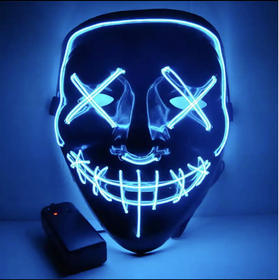 Halloween LED Mask Clubbing Light up Costume Rave Cosplay Party Purge 3 Modes