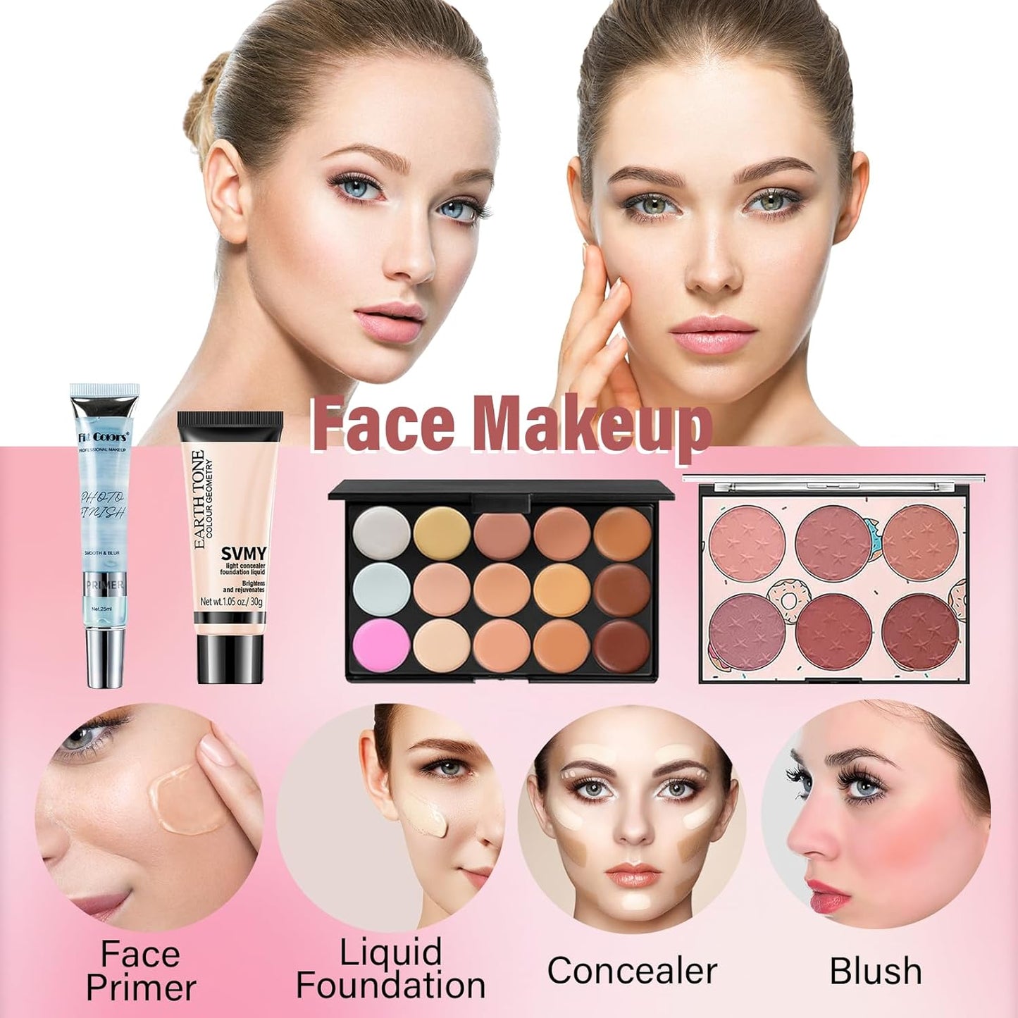 Makeup Set for Women, Makeup Kit for Beginners Teen Girls, Makeup Gift Set for Teens, Makeup Kit for Girls, Makeup for Teens, Eyeshadow Palette, Lip Gloss, Face Makeup, Eye Makeup