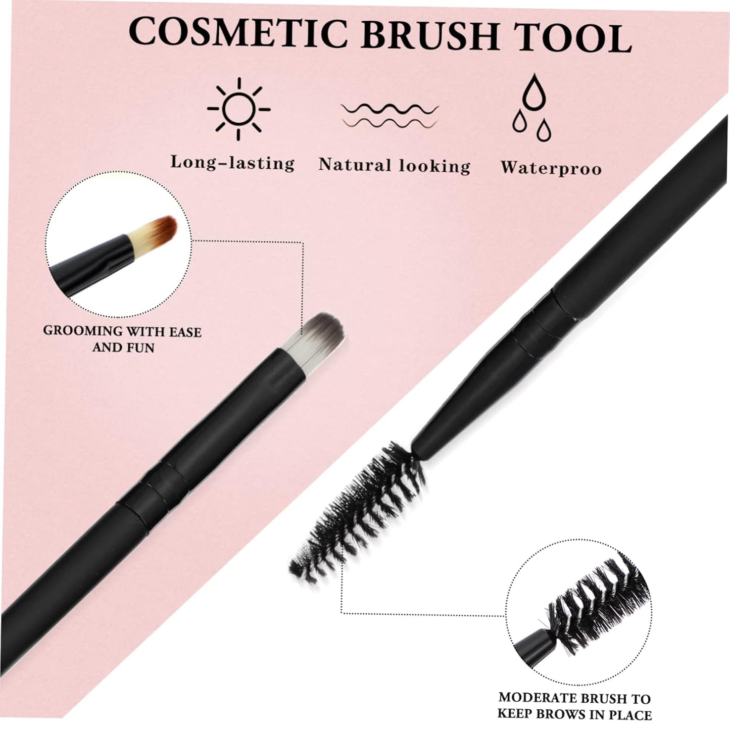 15Pcs Makeup Brush Tools Angled Brow Brush Makeup Accessories Angled Eyebrow Brush Household Tools Makeup Gadgets Makeup Supplies Household Makeup Tools Beauty Tools Plastic Black