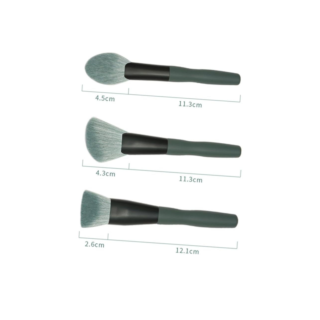 14Pcs Makeup Tools Green Fiber Wool Comfortable Makeup Brush Makeup Brush Makeup Brush Kit Aluminum Tube Solid Wood