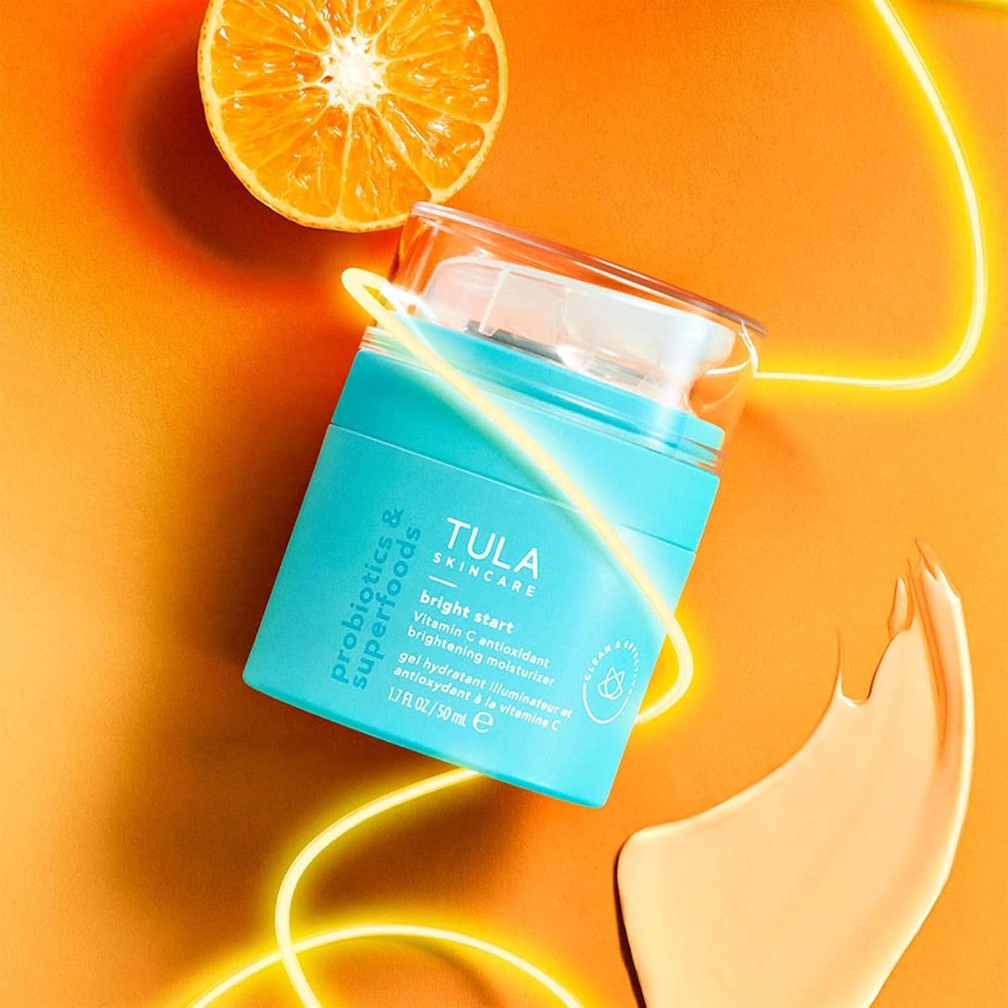 TULA Skin Care Bright Start Vitamin C Antioxidant Brightening Moisturizer - Lightweight Gel Cream, Brightens, Hydrates & Provides Antioxidant Protection, 1.7 Oz.