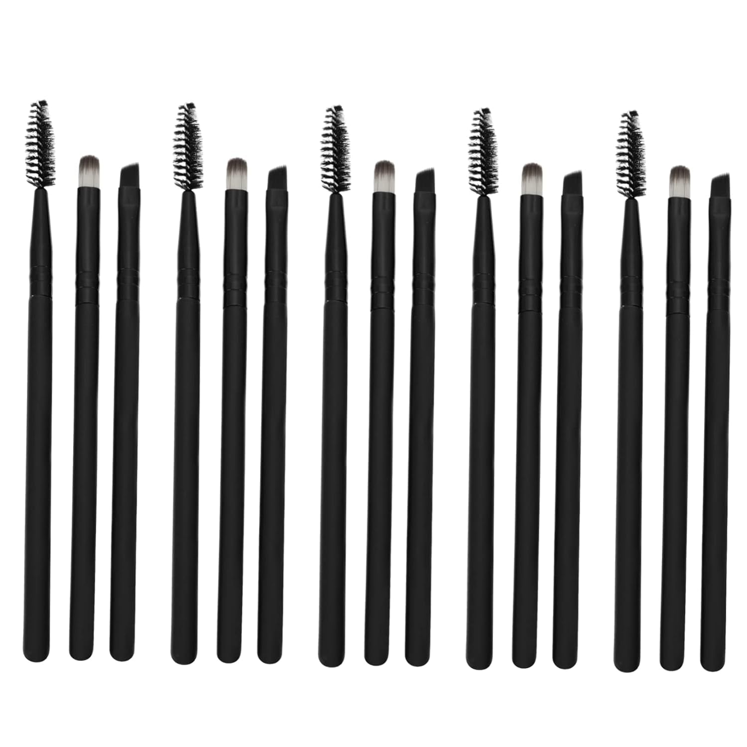 15Pcs Makeup Brush Tools Angled Brow Brush Makeup Accessories Angled Eyebrow Brush Household Tools Makeup Gadgets Makeup Supplies Household Makeup Tools Beauty Tools Plastic Black